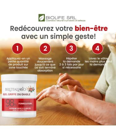 Gel extra fort 98% de griffe du diable pommade la griffe du diable formule naturelle et professionnelle pour le massage musculaire et articulaire BELL'ITALIABIO 2x550 ml - Buy Online on GoSupps.com