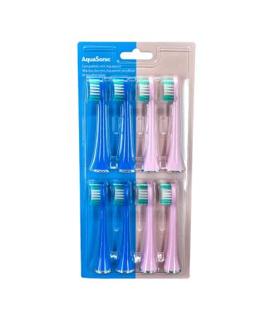 Aquasonic Vibe Duo 8-Pack Replacement Brush Heads - Genuine Aquasonic Replacement Heads