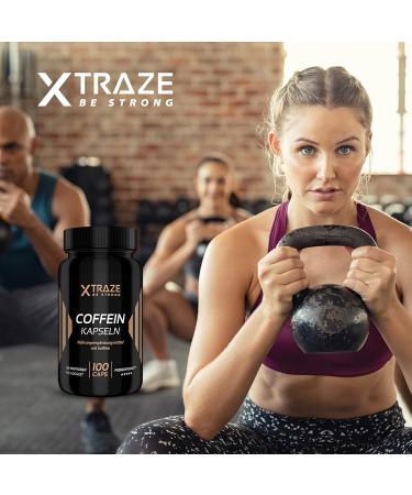 XTRAZE Caffeine Tablets 200mg in High Dose - 100 Capsules for 100 Days of Continuous Care - German Quality Natural Anhydrous Caffeine Tablets Without Unnecessary Additives Pure Caffeine Pills - Buy Online on GoSupps.com
