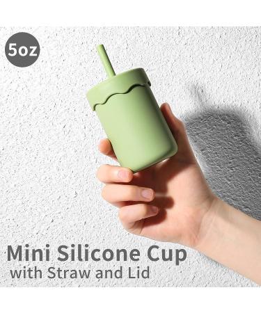 Leeleelon Silicone Sippy Cup with Straw for Babies and Toddlers - 5oz Spill Proof Training Cup - 2 Straws - Pink/Blue - Buy Online on GoSupps.com