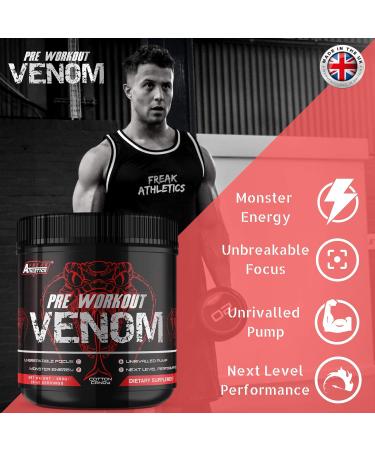 Freak Athletics Cotton Candy Pre Workout Venom - Elite Pre Workout Supplement Made in the UK - Buy Online on GoSupps.com