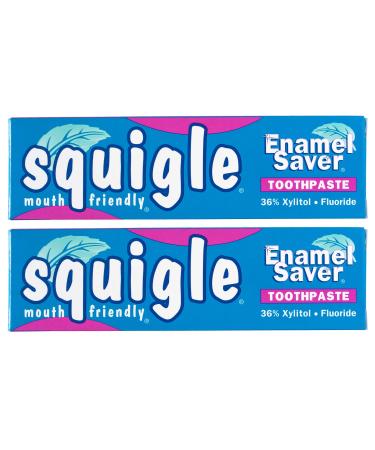 Squigle Enamel Saver Toothpaste (Canker Sore Prevention & Treatment) Prevents Cavities Perioral Dermatitis Bad Breath Chapped Lips - 2 Pack