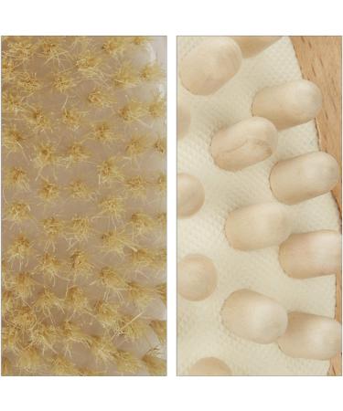 Relaxdays Bath Brush Set of 2 - Natural Bristles Back Brush & Round Massage Brush | Eco-Friendly Wooden Dry Brush for Spa Experience - Buy Online on GoSupps.com