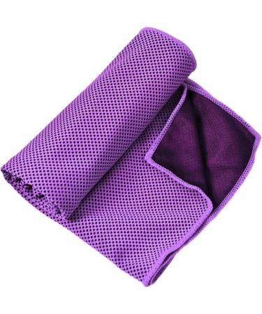 Cooling Towel Foldable Portable Absorb Sweat Microfiber Chilly Ice Towel for Sports Travel Yoga (Purple) - Buy Online on GoSupps.com