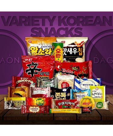 Dagaon Delightful Korean Snack Box - 22 Count Assortment of Tasty Korean Snacks and Foods including Chips, Biscuits, Cookies, Pies, Candies, and more! - Buy Online on GoSupps.com