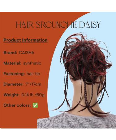 CAISHA XXL Hair Part Hair Tie - Daisy Dutt Updos with Braided Synthetic Fiber | Heat-Resistant DM17cm | Red Dark Brown Mix #2H113A G28D - Buy Online on GoSupps.com
