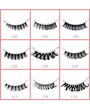 Russian D Curl Strip Lashes 15-20mm 10 Pairs Faux Mink False Eyelashes Pack | D Curl Volume Fluffy Natural Lashes | Multipack Fake Lashes for Glamorous Eyes - L08 - Buy Online on GoSupps.com