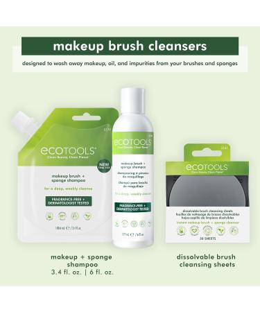 EcoTools Professional Makeup Brush Cleaner & Beauty Blender Dissolving Sheets | Plastic-Free Travel Size | 30 Sheets | Cruelty-Free & Vegan - Buy Online on GoSupps.com