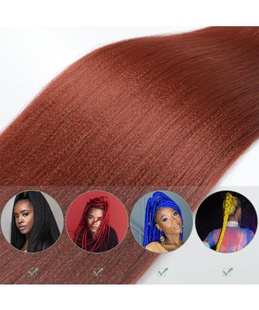YDDM 26-Inch Pre-Stretched Braiding Hair Extensions - 3 Packs 350# Ginger Red Kunsthaar Braids for Stunning Looks - Buy Online on GoSupps.com
