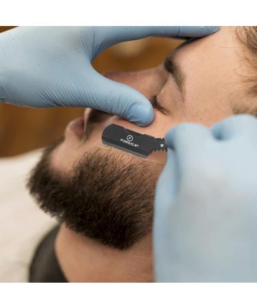 FORGICA Professional Barber Straight Razor with 100 Derby Blades - Titanium Beard Shaper in Black - Buy Online on GoSupps.com