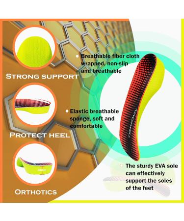 High Arch Support Insoles for Men & Women | Relief for Plantar Fasciitis Heel Pain | Orthotic Insoles for Flat Feet & Over-Pronation (Orange S:Men 5-6/Women 6-7 - Buy Online on GoSupps.com