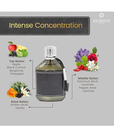 Dumont Nitro Black - 3.4 Eau De Parfum - 3.4oz - Luxury Perfume for Men - Woody Floral Fruity & Masculine Fragrance - Long Lasting Cologne Mist & Body Spray - for Him Fruit Woody & Floral - Buy Online on GoSupps.com