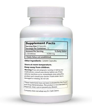 Dr. Clark Ornithine Dietary Supplement - Gluten Free - Natural Sleep Aid - 500mg - 100 Capsules - Buy Online on GoSupps.com