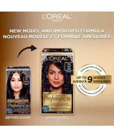 L Or al Paris Superior Preference 9 weeks of Luminous Fade-Defying Permanent Hair Dye 3V Deepest Plum 100% Grey Coverage 1 Hair Dye Kit (Packaging May Vary) Deepest Plum 1 Count ( Pack Of 1 ) - Buy Online on GoSupps.com
