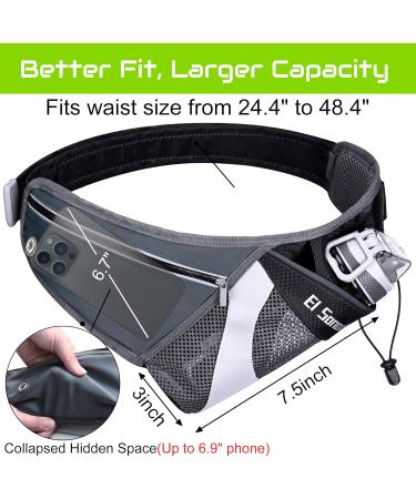 EI Sonador Running Belt with Water Bottle Holder - Hydration Waist Pack for Men and Women - Reflective Adjustable Fanny Bag in Gray - Buy Online on GoSupps.com