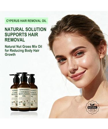 Cyperus Rotundus Oil - Natural Nut Grass Mix Oil for Reducing Body Hair Growth Smooth Skin & Hair Removal Moisturizing & Soothing Ideal for All Skin Types - 4.04fl.oz - Buy Online on GoSupps.com