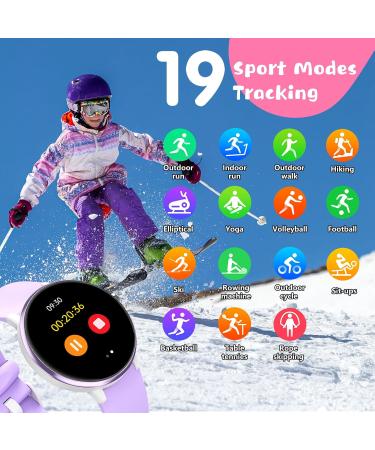 Digehot Children's Smartwatch - IP68 Waterproof Fitness Tracker with 19 Sports Modes Heart Rate Monitor & Pedometer | Perfect Gifts for Kids & Teens (Purple) - Buy Online on GoSupps.com
