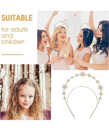 WLLHYF Halo Crown Gold Rhinestone Goddess Headband for Women - Perfect for Bridal, Wedding, Cosplay & Parties - Buy Online on GoSupps.com