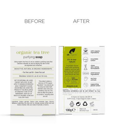 Buy Dr Organic Tea Tree Soap 100ml | Natural Antibacterial Cleanser | International Shipping - Buy Online on GoSupps.com