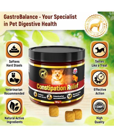 GastroBalance Dog Constipation treatment 60 laxative soft chews Natural dog stool softener (Bacon flavour) - Buy Online on GoSupps.com