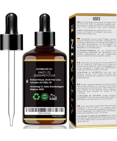 Buy Kanzy Organic Vitamin E Oil Drops 30ml - 100% Natural Anti-Aging & Anti-Wrinkle Solution for Face Nails & Hair - Buy Online on GoSupps.com