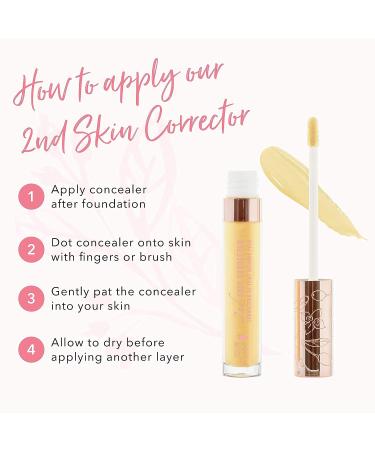 100% PURE 2nd Skin Yellow Corrector Liquid Concealer for Dark Under Eye Circles - Medium to Full Coverage - 0.17 Fl Oz - Buy Online on GoSupps.com