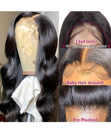 28 Inch HD Lace Front Wigs - Pre Plucked Body Wave Human Hair for Black Women - 150% Density, Natural Color - Buy Online on GoSupps.com