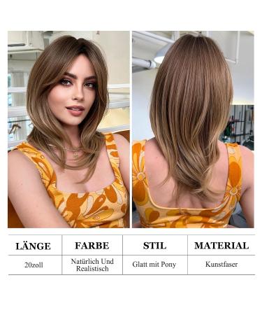 Shop 20 Inch Blonde Wigs for Women | Natural Straight Synthetic Wig with Ponytail | Glueless Cosplay & Daily Party Use | Brown Ombre - Buy Online on GoSupps.com