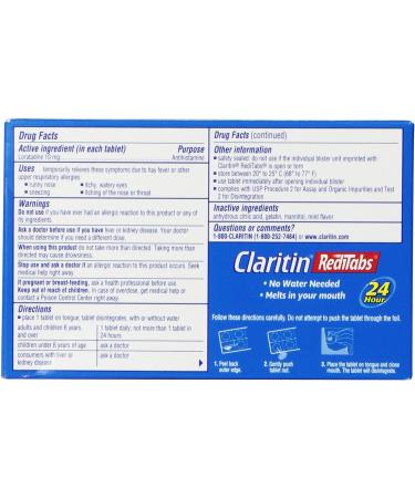 Claritin 24 Hour Reditabs 30 Count - Fast-Acting Allergy Relief - Buy Online on GoSupps.com