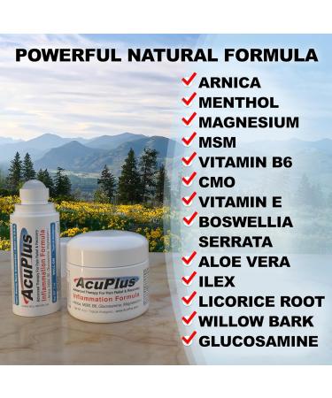 AcuPlus Anti-Inflammatory Cream & Pain Relief Roll-On Combo - Soothes Muscle & Joint Pain for Arthritis Bursitis Tendonitis - 4 oz. Jar & 3 fl. oz. Roll-On (3 Pack - Buy Online on GoSupps.com