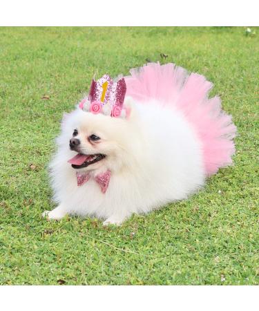 Legendog Dog Tutu Skirt & Birthday Party Supplies - Pink Girl Dog Birthday Outfit with Hat, Bowtie & Dress for Small Dogs - Buy Online on GoSupps.com
