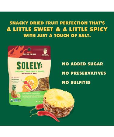 Solely Organic Dried Pineapple Rings with Chili & Salt - 2.2 oz (Pack of 8) | Vegan, Non-GMO, No Added Sugar - Buy Online on GoSupps.com