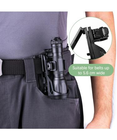 Black PVC Flashlight Holder & Holster Bag - Fits 2.5-3 cm Flashlights | Durable Plastic Design - Buy Online on GoSupps.com