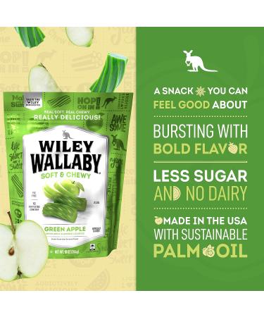 Wiley Wallaby Classic Gourmet Green Apple Licorice - 10 oz Soft & Chewy Australian Candy Twists - Buy Internationally - Buy Online on GoSupps.com