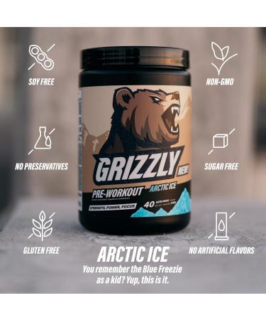 GRIZZLY PRE-WORKOUT ARCTIC ICE Strength Power Focus Caffeine Citrulline Beta-Alanine Arctic Ice 340 g (Pack of 1) - Buy Online on GoSupps.com