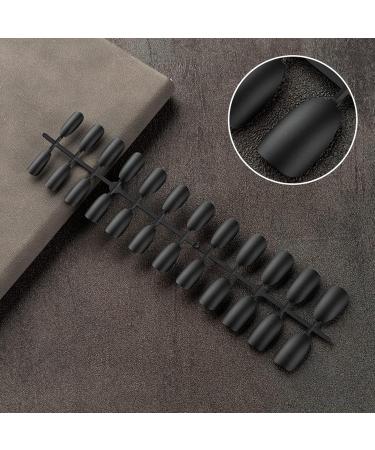 Worparsen 24Pcs Fake Nails Decorative Great Colorful Nail Tips Fake Manicure DIY Nail Art Black - Buy Online on GoSupps.com