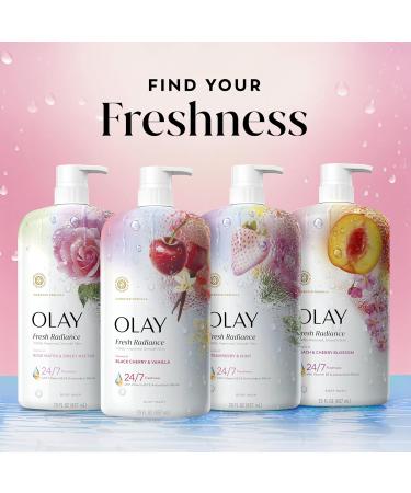 Olay Body Wash for Women Fresh Radiance 24/7 Skin-Loving Freshness Visibly Radiant Plant Based Cleansers Vitamin B3 & Antioxidant Blend For All Skin Types Black Cherry & Vanilla Scent 29 fl oz - Buy Online on GoSupps.com