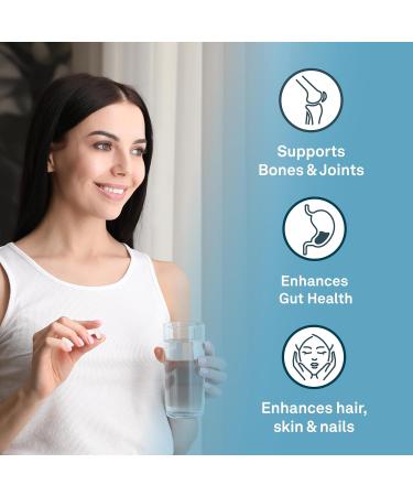 Organika Enhanced Collagen Protein Capsules - For Healthy Hair Skin Nails Joints - Hydrolyzed For Better Absorption Grass-Fed Non-GMO - 240 Capsules - Buy Online on GoSupps.com