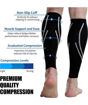 Udaily Calf Compression Sleeves (20-30mmhg) - Shin Splint & Calf Pain Relief - 2 Pairs (Black Pink) - M (Calf 12.5-15) - Buy Online on GoSupps.com