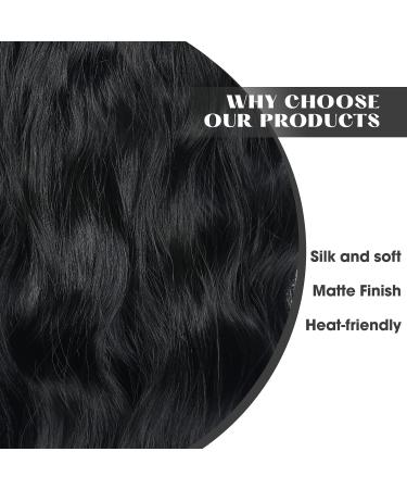 Black Halos Hair Extensions - Invisible Wire 20 Inch Synthetic Wavy Hair Pieces for Women - Buy Online on GoSupps.com