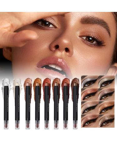 Eyeshadow Stick 8 Pieces Waterproof Shadow Stick Set 15 x 15 x 3 cm Long-Lasting Creamy Highlighter Multi-Shade Eye Colors Pencil Daily Makeup for Girls Holiday Beauty Gift - Buy Online on GoSupps.com