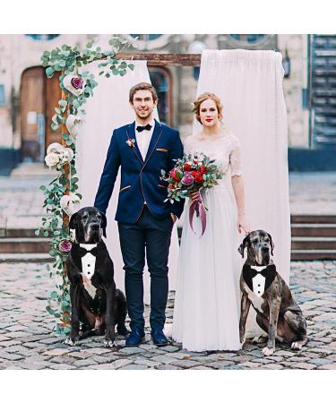 GOYOSWA Dog Tuxedo Suit with Bow Tie for Wedding & Special Occasions | Adjustable Formal Costume for Small, Medium, Large Dogs (Large Neck 15-25) - Buy Online on GoSupps.com
