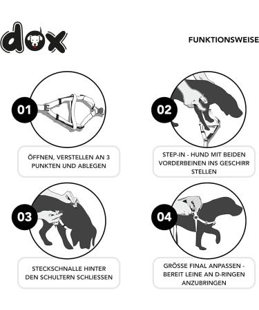 DDOXX Air Mesh Step-In Dog Harness - Adjustable Black Puppy Harness for All Sizes (S 2.0 x 45-63 cm) - International Shipping Available - Buy Online on GoSupps.com