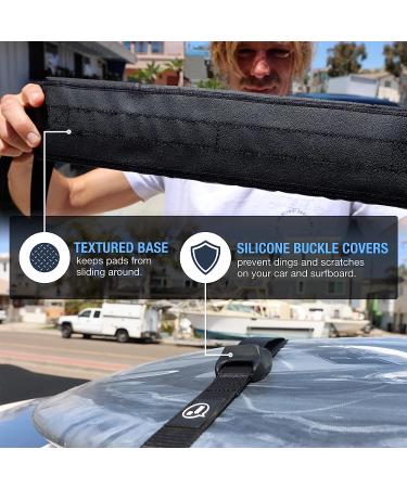 Ho Stevie! 3-Board Surfboard Car Roof Rack System | Padded with Silicone Buckle Covers - Buy Online on GoSupps.com