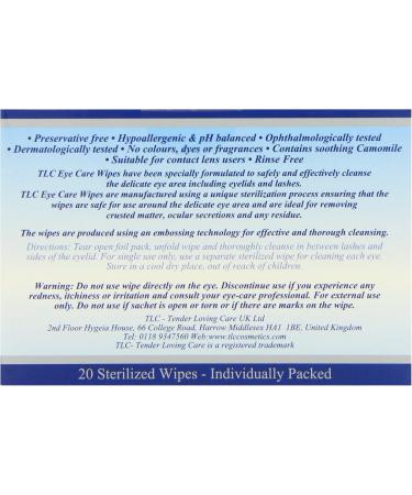 TLC Eye Care Wipes Adults 20's - Buy Online on GoSupps.com