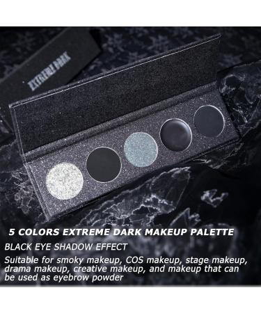 LXZJJM Smoky Eye Shadow Palette Extreme Darkness Eyeshadow Palette High Pigment Dark Shades In Black Grey And Silver Long-Lasting 5 Colors - Buy Online on GoSupps.com
