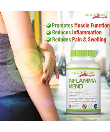 Healthology INFLAMMA-MEND | Inflammation Support | Anti-Inflammatory Supplement | Pain Relief | Reduce Swelling | 60 Soft-Gel Capsules | Fish Oil EPA DHA Curcumin Bromelain Magnesium Lipase - Buy Online on GoSupps.com
