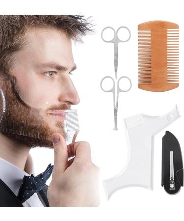 Beard Shaping Template Easy Use Stainless Steel Material Meet Different Demands Beard Styling Tool Set for Shape Cheek Line for Shape Neck Line - Buy Online on GoSupps.com