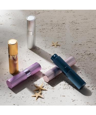 TOUREAL 8ML Aluminum Perfume Atomizer - Refillable Travel Bottle for On-The-Go - Stylish Silver Pinstripes - Buy Online on GoSupps.com