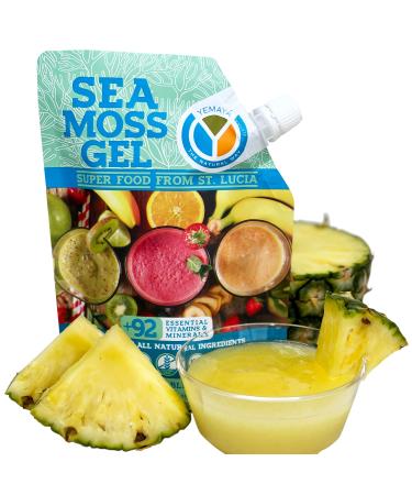 YEMAYA THE NATURAL WAY Organic Sea Moss Gel (Multiple Flavors) - 16 Ounces - Real Fruit - Wildcrafted Sea Moss from St. Lucia (Pineapple)